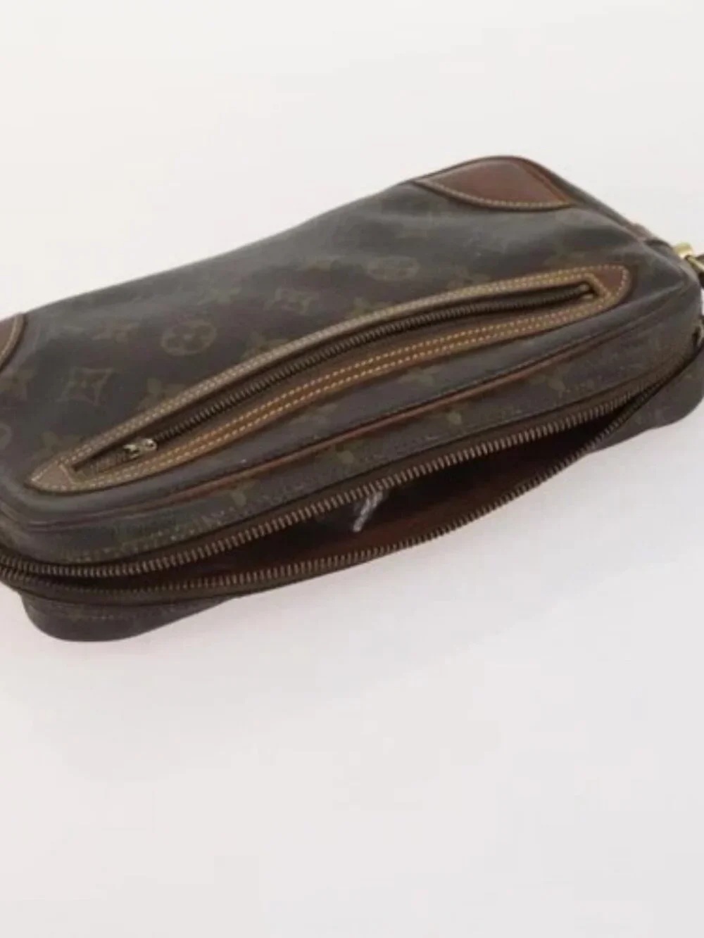 LOUIS VUITTON Monogram Marly Dragonne GM Clutch Bag 4 Set M51825 LV Auth 164641